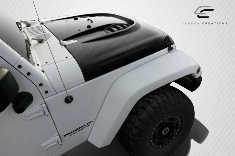Carbon Creations 07-18 Jeep Wrangler Carbon Fiber Power Dome Hood 2