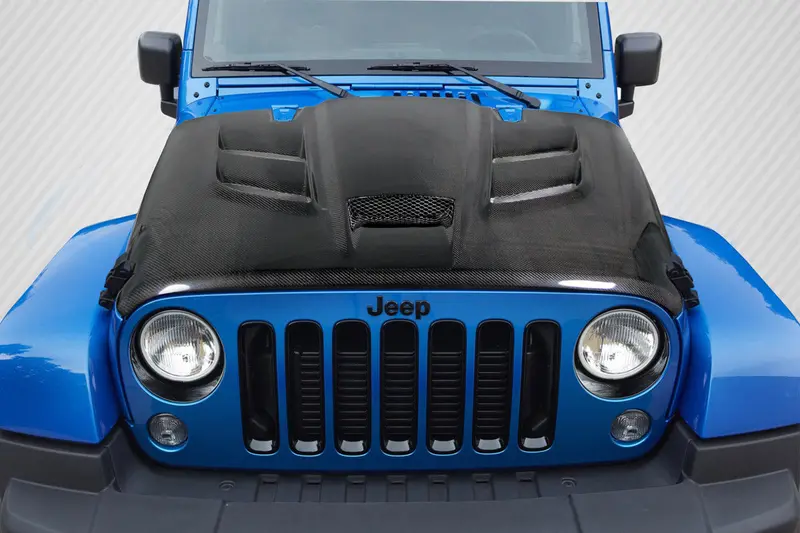 Carbon Creations 07-18 Jeep Wrangler Carbon Fiber Viper Type Hood 1