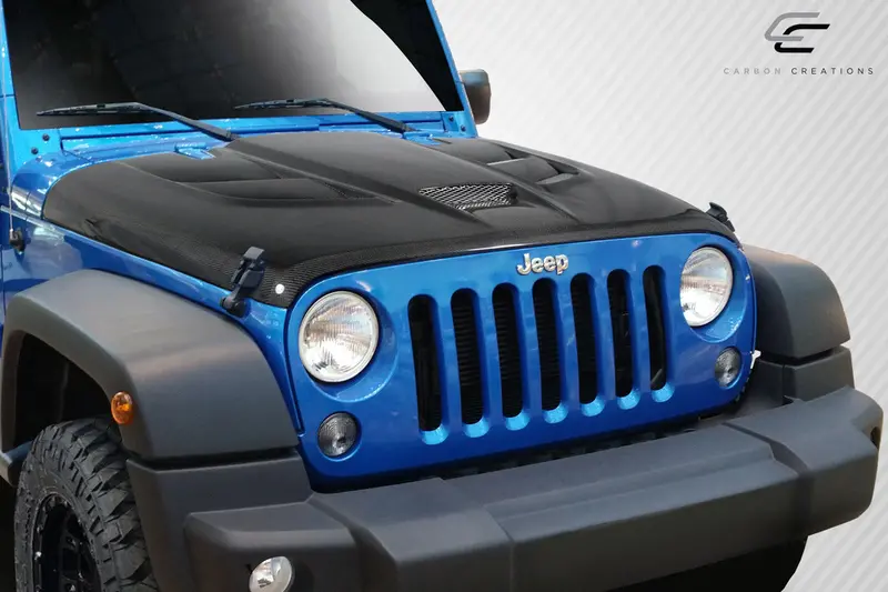 Carbon Creations 07-18 Jeep Wrangler Carbon Fiber Viper Type Hood 2