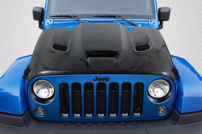 Carbon Creations 07-18 Jeep Wrangler Cf Dritech Hellcat Type Hood 1