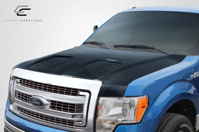 Carbon Creations 09-14 Ford F-150 Carbon Fiber Dritech Ram Air Hood 2