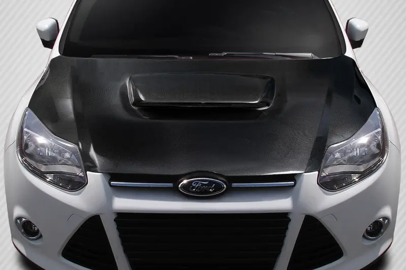 Carbon Creations 12-14 Ford Focus Carbon Fiber Ram Air Hood 1