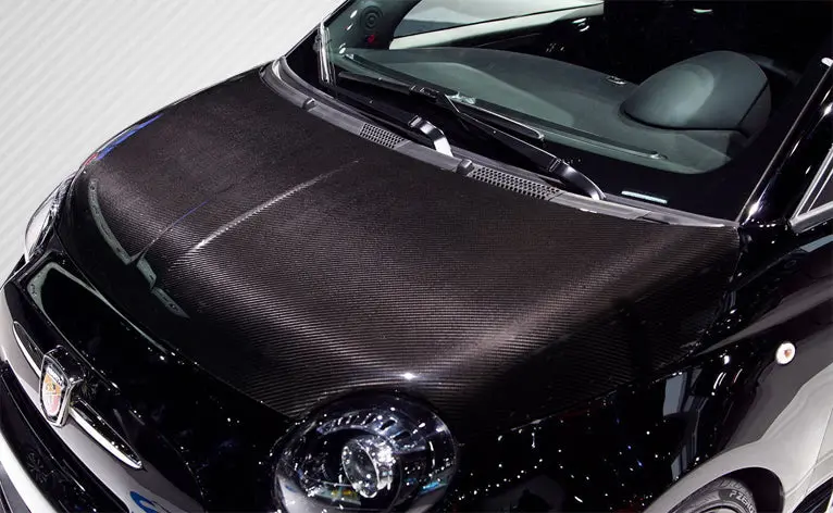 Carbon Creations 12-19 Fiat 500 Carbon Fiber Dritech Oem Type Hood 1