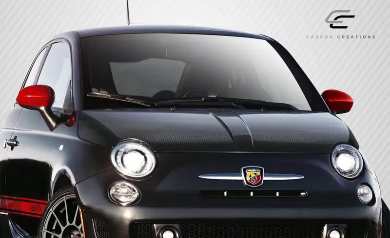 Carbon Creations 12-19 Fiat 500 Carbon Fiber Dritech Oem Type Hood 2