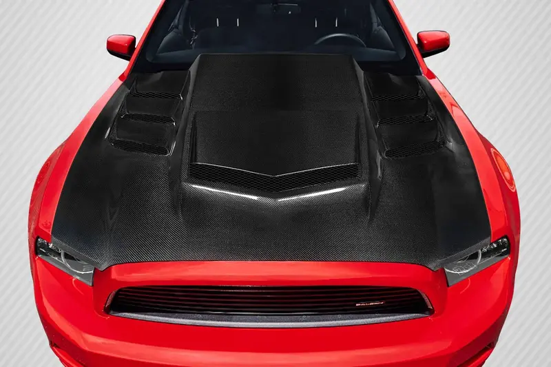 Carbon Creations 13-14 Ford Mustang Carbon Fiber Interceptor Hood 1
