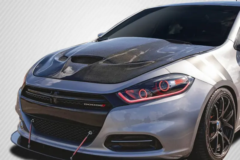Carbon Creations 13-16 Dodge Dart Carbon Fiber Hellcat Type Hood 1