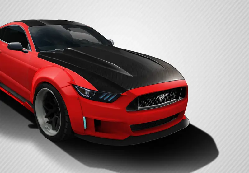 Carbon Creations 15-17 Ford Mustang Carbon Fiber Cowl Hood 1