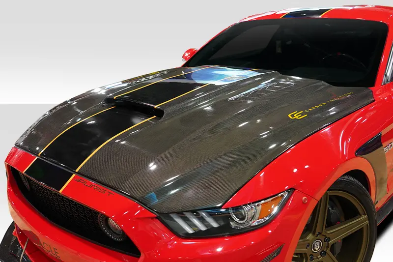 Carbon Creations 15-17 Ford Mustang Carbon Fiber Cvx Hood 2
