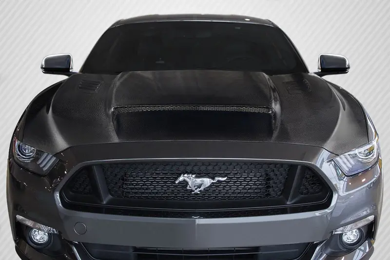 Carbon Creations 15-17 Ford Mustang Carbon Fiber Cvx V2 Hood 1