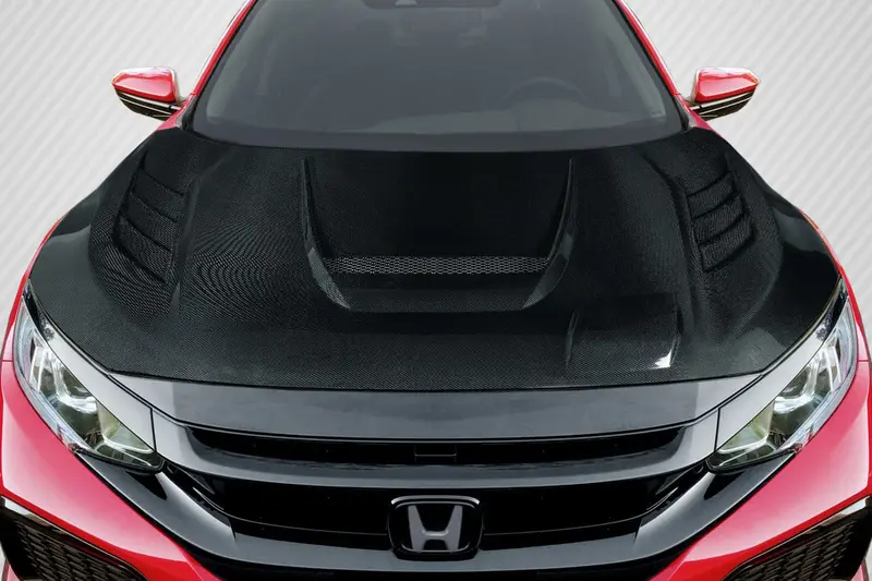 Carbon Creations 16-21 Honda Civic Carbon Fiber Time Attack Hood 1