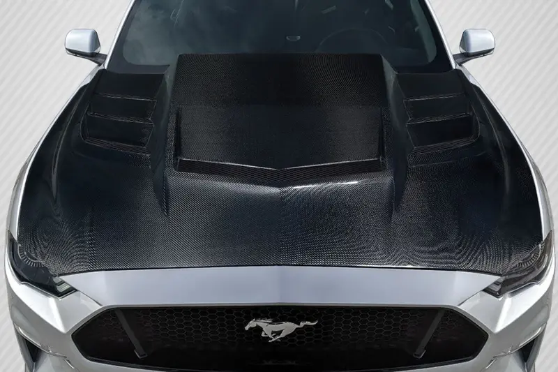 Carbon Creations 18-23 Ford Mustang Carbon Fiber Interceptor Hood 1