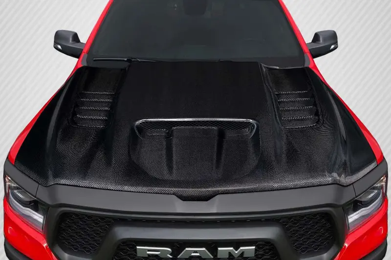 Carbon Creations 19-23 Dodge Ram 1500 Carbon Fiber Trx Type Hood 1