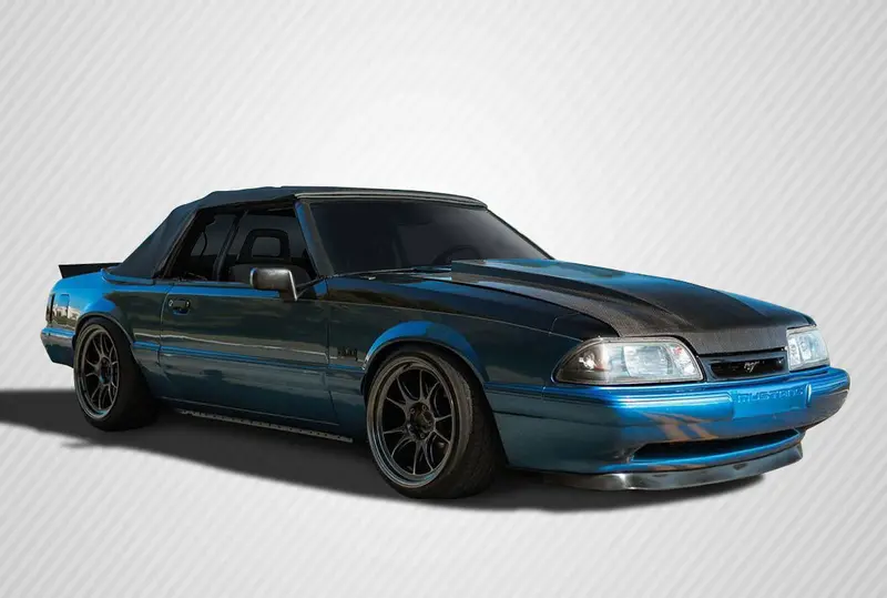 Carbon Creations 1987-93 Ford Mustang Carbon Fiber 2" Cowl Hood 1
