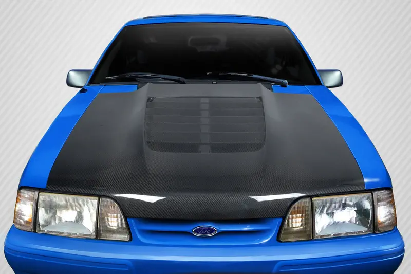 Carbon Creations 1987-93 Ford Mustang Carbon Fiber Gt500 V2 Hood 1