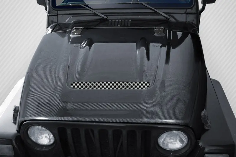 Carbon Creations 97-06 Jeep Wrangler Carbon Fiber Heat Reduction Hood 1