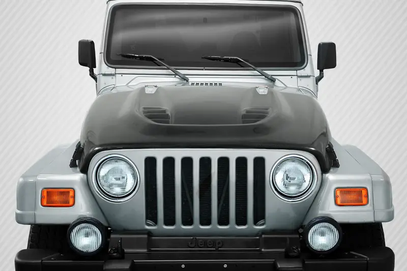 Carbon Creations 97-06 Jeep Wrangler Cf Dritech Power Dome Hood 1