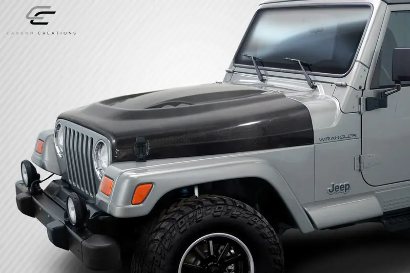 Carbon Creations 97-06 Jeep Wrangler Cf Dritech Power Dome Hood 2