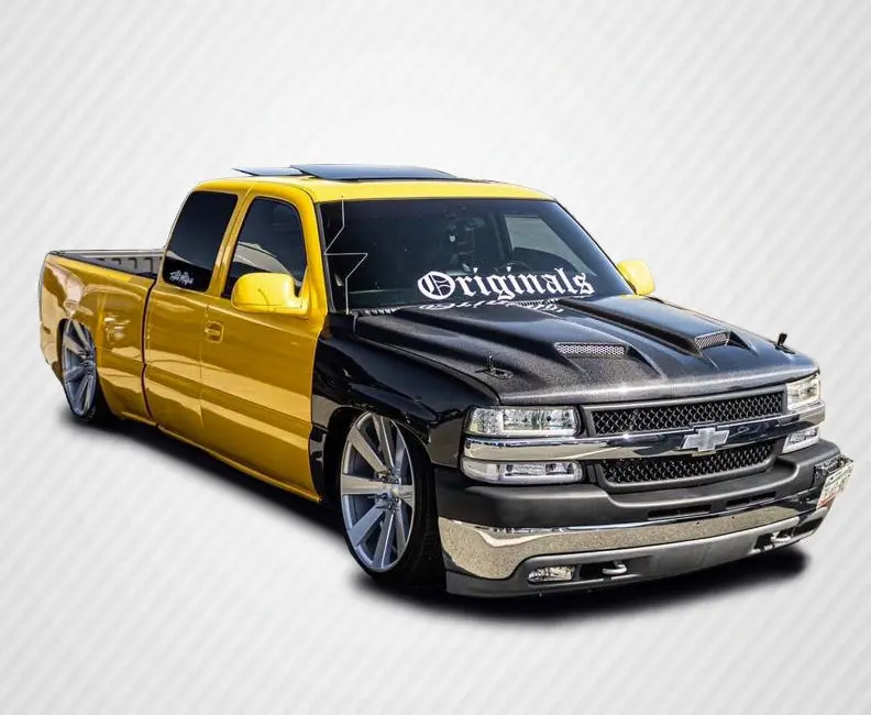 Carbon Creations 99-02 Silverado 00-06 Tahoe Suburban Cf Dual Ram Hood 1