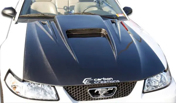 Carbon Creations 99-04 Ford Mustang Carbon Fiber Spyder 3 Hood 1