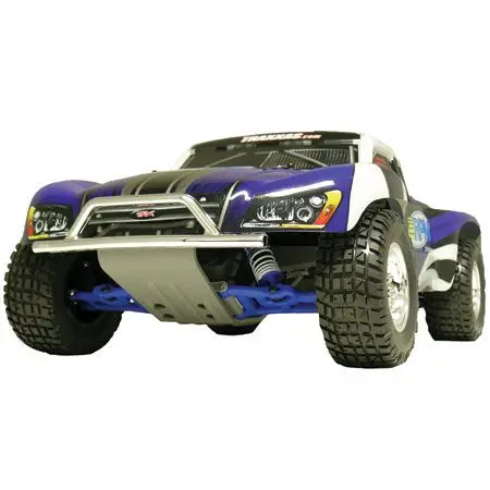 Chrome Front Bumper & Gray Skid Plate Slash 2Wd 1