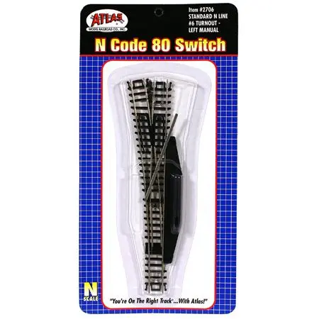 Code80 Manual Left #6 Turnout N Scale 1
