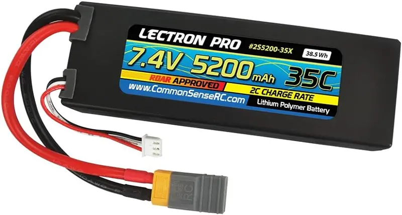 Common Sense Rc Lectron Pro 2S 7.4V 5200Mah 100C Xt60 With Adapter 1