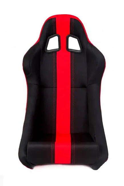 Cpa1005 All Black W/ Red Stripe Fabric Cipher Auto Full Bucket Racing Seat - Single 1