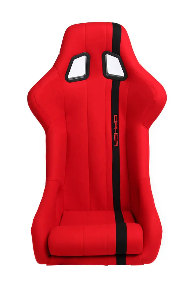 Cpa1008 All Red Fabric W/ Black Stripe Cipher Auto Full Bucket Racing Seat - Fiber Glass - Single 1
