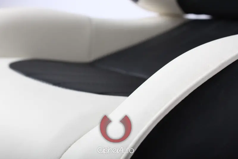 Cpa1009 Black And Ivory-White Leatherette Cipher Auto Racing Seats - Pair 2