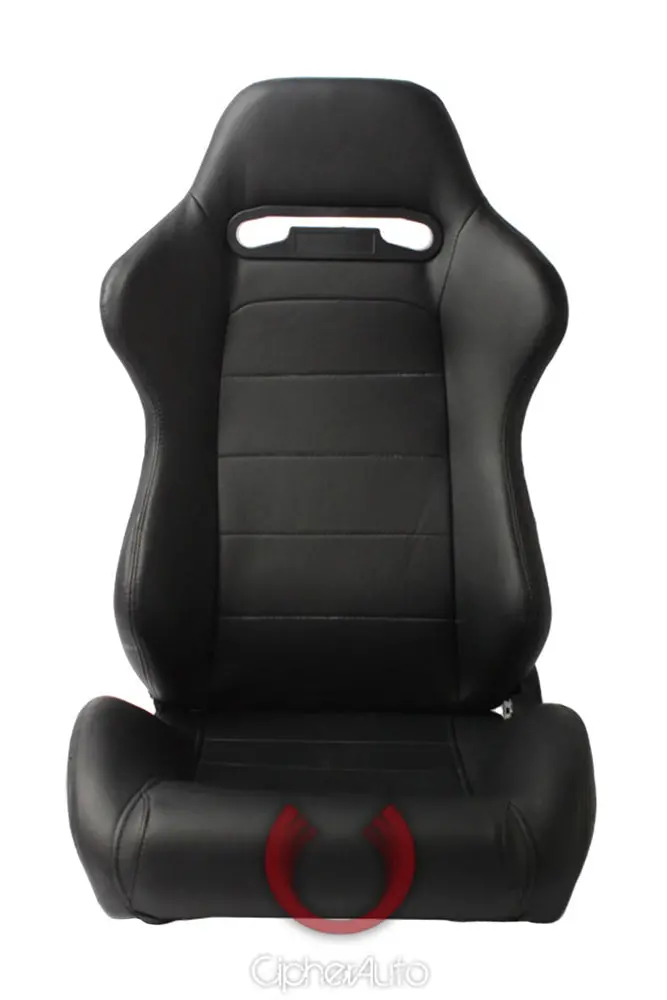 Cpa1013 All Black Leatherette Cipher Auto Racing Seats - Pair 1