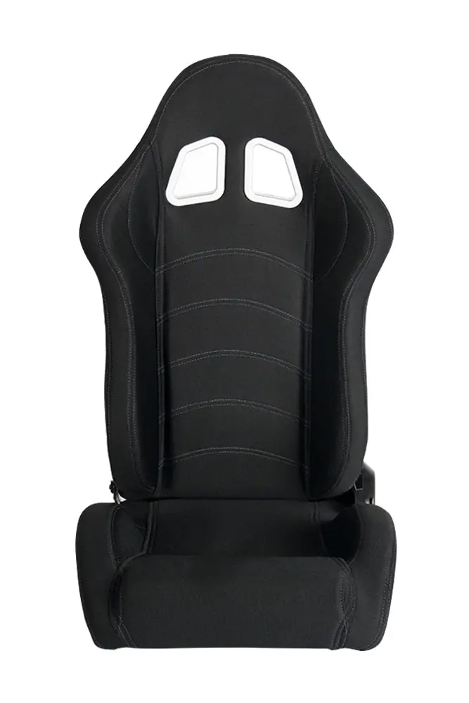 Cpa1016 Black Cloth W/ Grey Stitching Cipher Auto Racing Seats - Pair 1