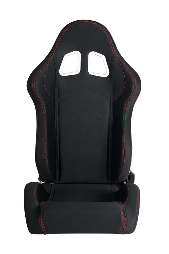 Cpa1016 Black Cloth W/ Outer Red Stitching Cipher Auto Racing Seats - Pair--Out Of Stock 1