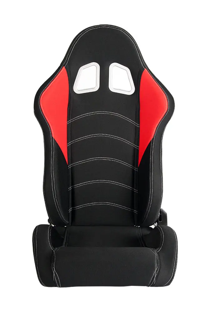 Cpa1017 Black And Red Cloth Cipher Auto Racing Seats - Pair 1