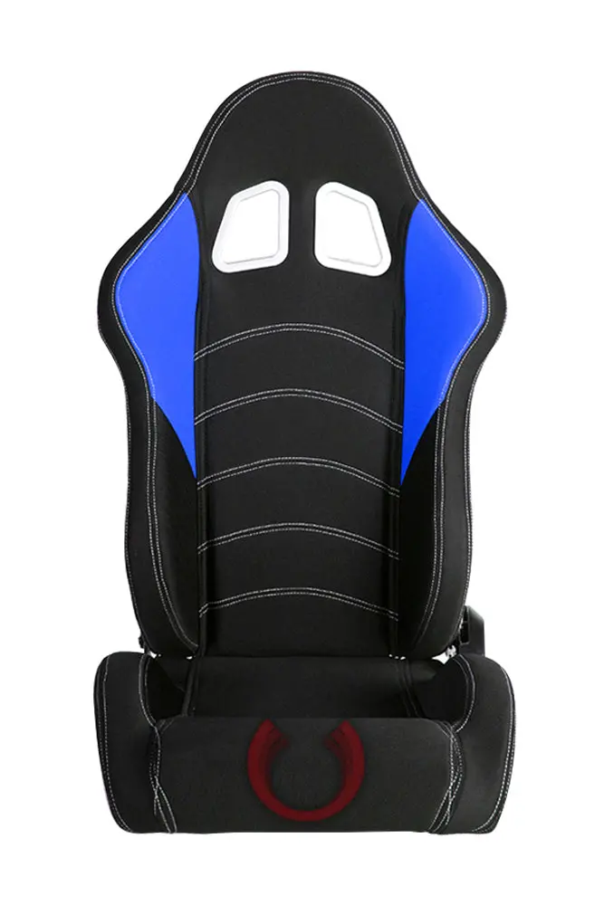 Cpa1017 Black & Blue Cloth Cipher Auto Racing Seats - Pair 1