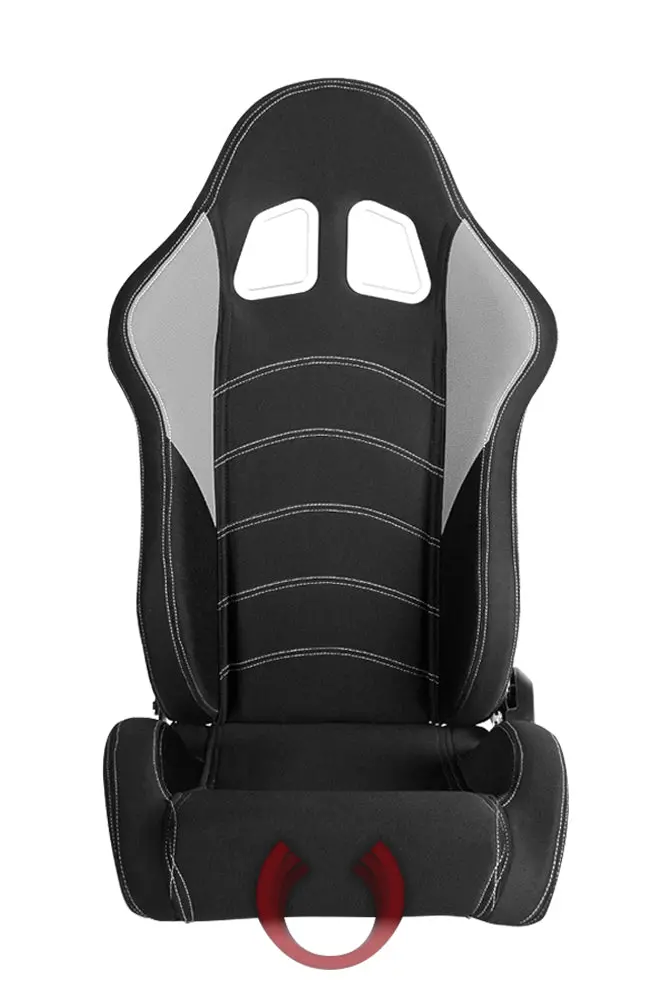 Cpa1017 Black & Grey Cloth Cipher Auto Racing Seats - Pair 1