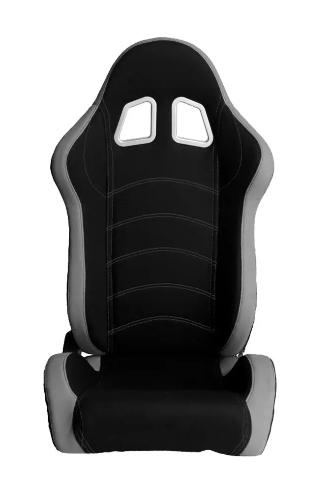 Cpa1018 Gray / Black Cloth Cipher Auto Racing Seats - Pair 1
