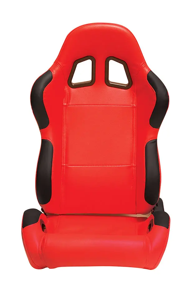 Cpa1025 Red Leatherette Racing Seats With Side Seatbelt Bezels (Pair) 1