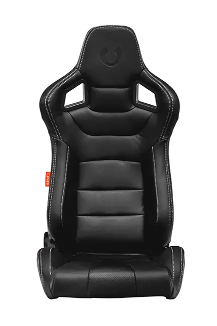 Cpa2001 Cipher Euro Racing Seats Black Leatherette Carbon Fiber W/ White Stitching - Pair---Out Of Stock 1