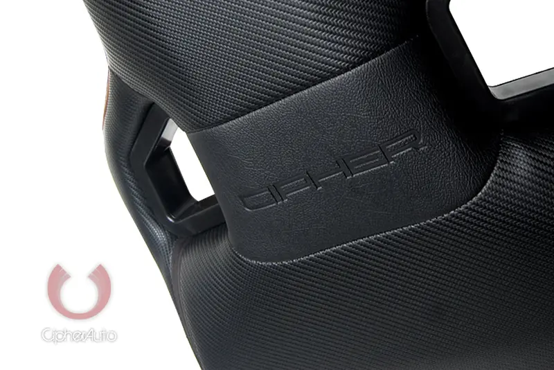 Cpa2001 Cipher Euro Racing Seats Mocha Leatherette Carbon Fiber W/ Brown Stitching - Pair 2