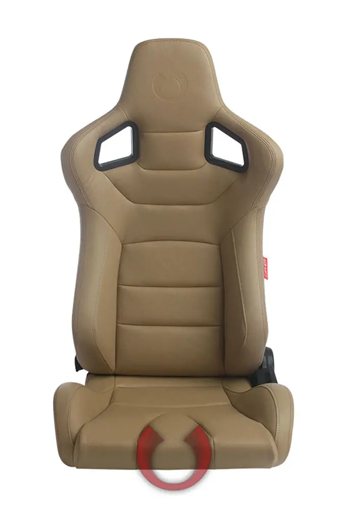 Cpa2001 Cipher Euro Racing Seats Tan Leatherette Carbon Fiber - Pair 1