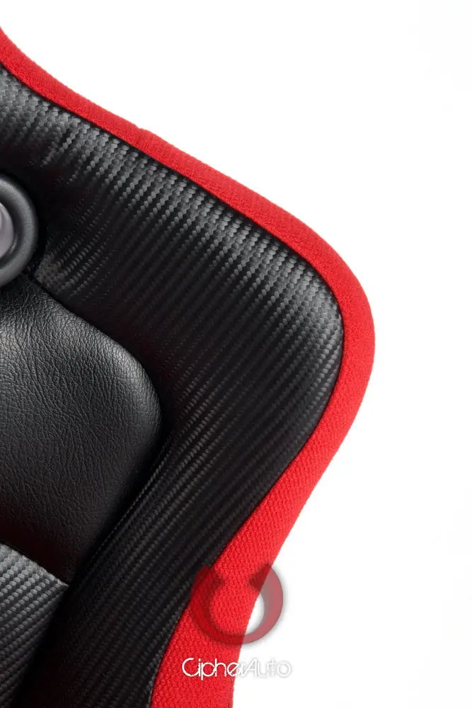 Cpa2002 Cipher Viper Racing Seats Red Cloth W/ Black Carbon Pu - Pair 2