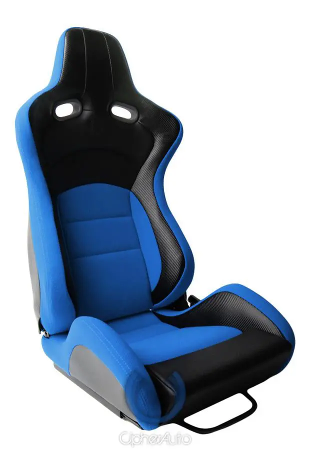 Cpa2003 Cipher Vp-8 Racing Seats Blue W/ Black Carbon Pu - Pair 2