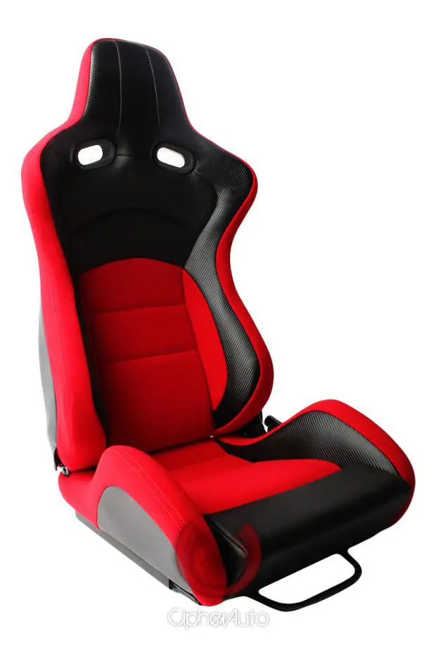Cpa2003 Cipher Vp-8 Racing Seats Red W/ Black Carbon Pu - Pair 2