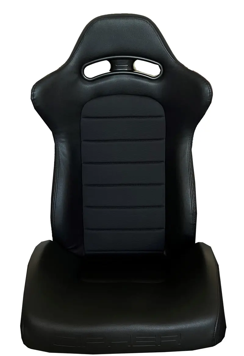 Cpa2006 Cipher Cr23 Mid Height Black Leatherette With Black Fabric Racing Seats 1