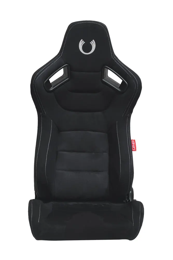 Cpa2009 Cipher Ar-9 Revo Racing Seats All Black Suede And Fabric W/ Carbon Fiber Polyurethane Backing - Pair — Out Of Stock 1