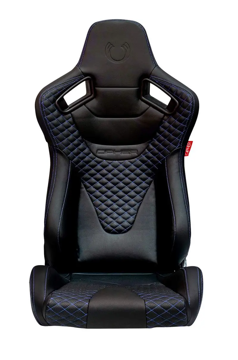 Cpa2009rs Ar-9 Revo Racing Seats Black Leatherette Carbon Fiber With Blue Diamond Stitching - Pair 1