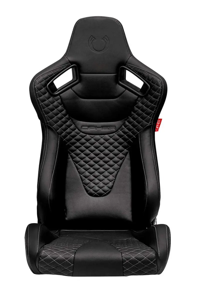 Cpa2009rs Ar-9 Revo Racing Seats Black Leatherette Carbon Fiber With Gray Diamond Stitching - Pair 1
