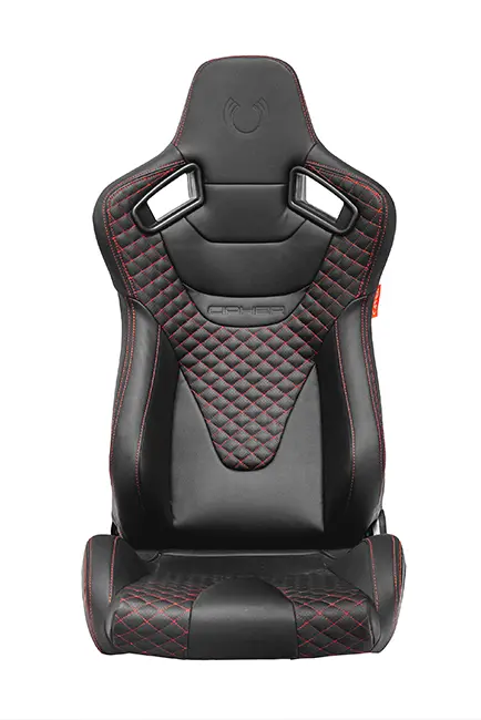 Cpa2009rs Ar-9 Revo Racing Seats Black Leatherette Carbon Fiber With Red Diamond Stitching - Pair (New) 1