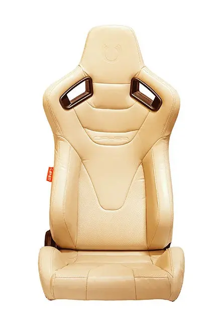 Cpa2009rs Cipher Racing Seats Beige Leatherette Carbon Fiber W/ Beige Stitching - Pair 1