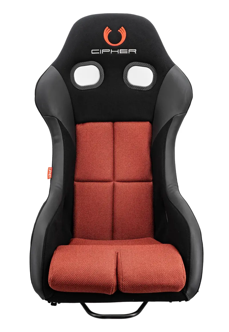 Cpa2010 All Black Fabric With Red Polo Mesh Inserts Frp Fixed Back Bucket Seat - Single (New!) 1